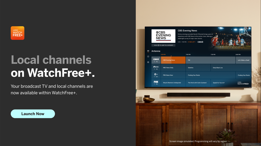 WatchFree+ Over the Air Channels Information