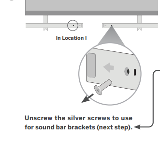 Vizio sound bar store screws